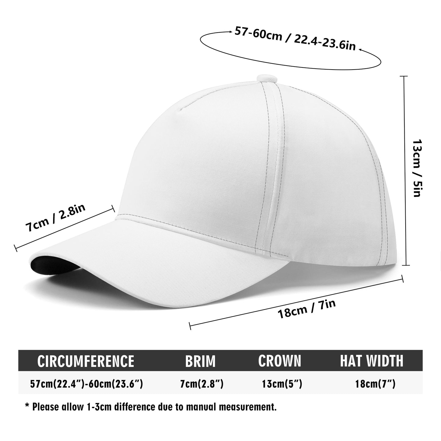 Snapback Baseball Hat - Black and White Checkered Illustration